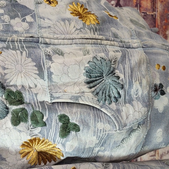 Lucky Brand Vintage Y2K Asian Inspired Embroidered Zip Front Hoodie Sweatshirt - Picture 12 of 16